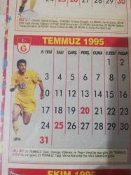 Nostalji Galatasaray takvimli Posteri 1994 1995 sezonu Okan Buruk - Tugay Kerimoğlı - Kubilay Türkyılmaz