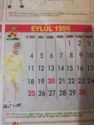 Nostalji Galatasaray takvimli Posteri 1994 1995 sezonu Okan Buruk - Tugay Kerimoğlı - Kubilay Türkyılmaz
