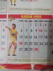 Nostalji Galatasaray takvimli Posteri 1994 1995 sezonu Okan Buruk - Tugay Kerimoğlı - Kubilay Türkyılmaz