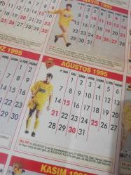 Nostalji Galatasaray takvimli Posteri 1994 1995 sezonu Okan Buruk - Tugay Kerimoğlı - Kubilay Türkyılmaz