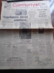Cumhuriyet Gazetesi - 4 Mayıs 1967 - Kurucusu Yunus Nadi - İlhan Selçuk - Sabit Yılmaz - Türkiye Maden Hazinesidir - CHP Meclisi Bildiri Yayınladı - 49'lara Adalet Partisi Teşkilatından Telgraflar Geliyor - Sağlık Ve Sosyal Yardım Bakanı Vedat Ali Özkan - İsmet İnönü - Osman Bölükbaşı - Atina'nın Kuvvetli Adamı General Patakos