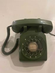 Antika - Eski yeşil renk çevirmeli telefon - kitantik - kitaLog