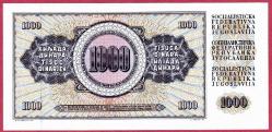 YUGOSLAVYA YUGOSLAVIA 1000 DINARA 1981 UNC ÇİL