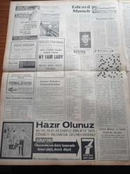 Cumhuriyet Gazetesi - 27 Nisan 1969 - Kurucusu Yunus Nadi - Nadir Nadi - Adnan Menderes'in Dramı Yazı Dizisi - Fikret Otyam - Fenerbahçe Beşiktaş Maçı - TRT Genel Müdürü Adnan Öztrak TRT Her Konuda Tarafsızdır -  Nihat Erim İktidar Direnme Hakkını Bizden Önce Kullandı - De Gaulle - Fransız Halkı Sandık Başında - Milli Türk Talebe Birliği