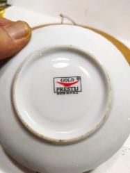 P8----GOLD PRESTIJ PORSELEN KAHVE FİNCANI TABAĞI