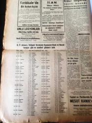 ANKARA POLATLI POSTASI GAZETESİ YEREL TAŞRA BASINI --25 Ağustos 1958 YIL :2 SAYI :527- Turhal şeker fabrikası kampanya başladı sadece Turhal dan  250 bin ton  şeker  alınacak - Polatlı da sazlar kapatılmalıdır - Polatlı 'da Gazozcular  Sıkı  Bir Kontrol Altında - Selim   Özer Beyefendi Lütfen Bizi Dinleyin - --Bakır Fabrikası -Mersin Limanın  İnşaatı Bitiyor - Bedelsiz  İthalattan  prim  alınmayacak -  Beşiktaş 'ta ki  maliye binası yıkılıyor - Başvekil İktisadi  İşlerle Meşgul  Oldu ---Hasis ve Müsrif --Esnafa Yapılacak Tevziatın Esas Hatları Tespit Edildi -Memur İkramiyeleri  Eylül de Ö denecek --Irak 'tan  100 milyon liralık petrol hissesi istiyoruz - Gider  Vergisinin  tecili istendi -