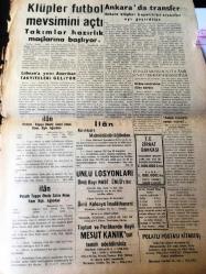 ANKARA POLATLI POSTASI GAZETESİ YEREL TAŞRA BASINI --2  Ağustos  1958 YIL :2 SAYI 509- H. Polatkan Dün Yurda Avdet Etti -Atina  radyosunun  kışkırtıcı  neşriyatına  cevap -  Otomobil piyangosu  biletleri  kapışıyor - İsrail -Suriye Hududunda -- Keskin Azılı  bir firari  yakalandı --Genel Fuat Şahap  Muhalefetin  Şartlarını  Kabul Edemeyeceğini Bildirdi - Kulüpler  futbol mevsimini  açtı  takımlar hazırlık  maçlarına başlıyor - Ankara da transfer  Ankara  kulüpleri  başarılı  transfer ayı geçirdiler - Lübnan 'a   yeni Amerika  Takviyeleri  Geliyor --