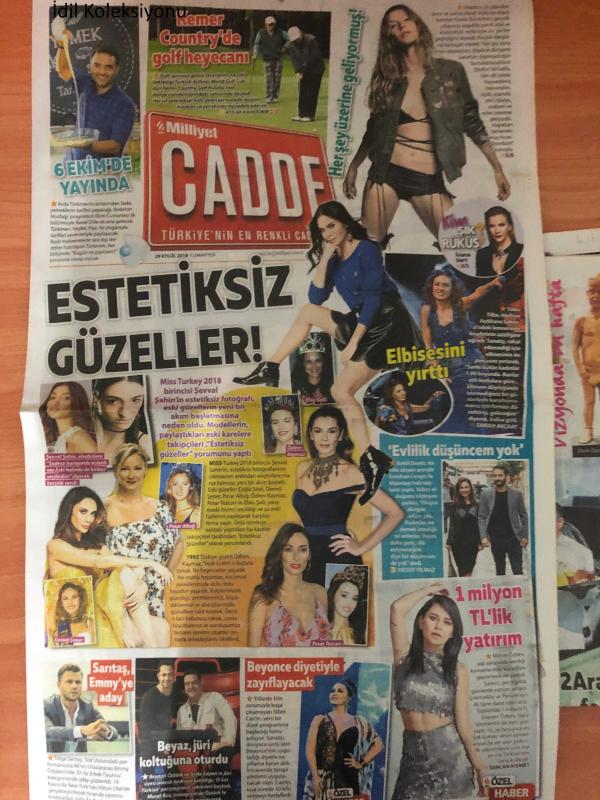 Milliyet Cadde Gazetesi 29 Eylül 2018 Estetiksiz Güzeller  