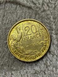 1952 Fransa 20 frank madeni para ÇT