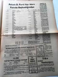 ANKARA POLATLI POSTASI GAZETESİ YEREL TAŞRA BASINI -11 Ağustos 1958 Yıl :2 Sayı :515- Türk folklor ekibinin  Brüksel de ki başarısı -Kıbrıs için  Türk -İngiliz  görüşmeleri  devam ediyor - Polatlılar  Ziraat Vekilimize  Teşekkür Etti -  Koyun yiyen  köpekler öldürülmelidir -  Kırıkkale  de   caddeler  pislikten  geçilmiyor - Orta -Doğu   petrolü batı  pazarına muhtaçtır -  Fuarlar  dış ticareti teşvik ederler -- Avusturya 'nın  protestosu -Pastörize süt  fiyatları  tespit olundu --Stevenson  'un  temasları -Çukurova  pamuk istihsal  tahminleri --İsrail  kabinesi Sovyet Notasını  Görüştü -Polatlı Demokrat Parti  İdare Kurulu  başkanlığından - -Finlandiya da  kabine buhranı --Dün  yapılan hususi  maçlar :  PTT -3 Ankaragücü -1  Toprak Spor -3 G.Birliği--3- Polatlı Belediye  Reisliğinden -