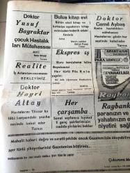 MERSİN  LİMAN GAZETESİ YEREL TAŞRA BASINI --9 HAZİRAN 1959 YIL :1 SAYI 189--M.K.K nun tadili yaz devresinden sonraya kaldı - İtalya ve Belçika kilosu 64  kş.tan  Paçavra aldı -Türkistan da Türkler  kızıllara karşı  başkaldırdı --İsrail - Arap  anlaşmazlığı --Irak bizimle  dost geçinmeği arzuluyormuş --Kış  Gerimi  Döndü - Ayzenhavr ve Eşi - Doktor Cemil Aybaş --Doktor Yusuf Bayraktar Çocuk Hastalıkları  Mütehassısı -Doktor Mustafa  Köksal -