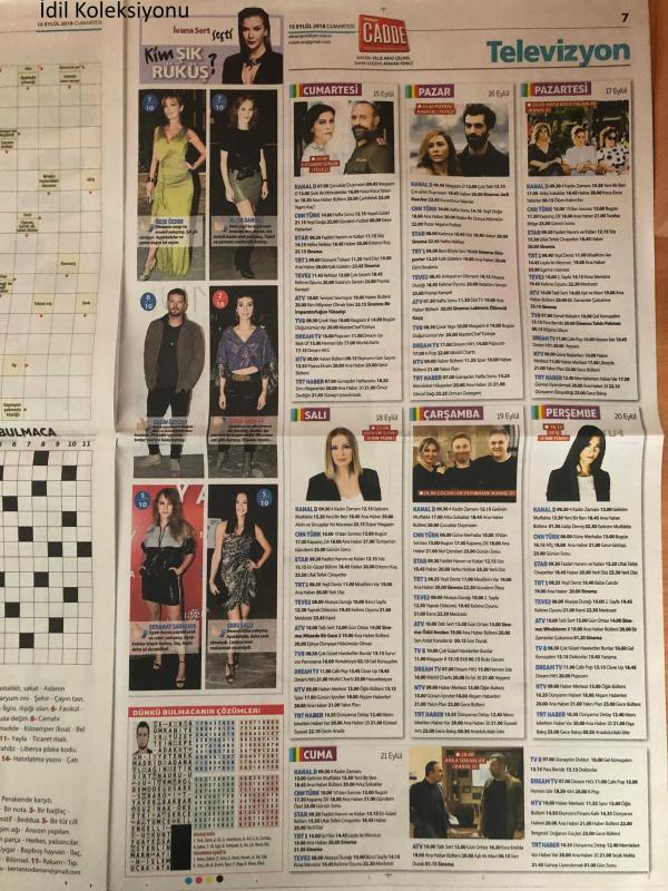 Milliyet Cadde Gazetesi 15 Eylül 2018 Burak Deniz Melisa  