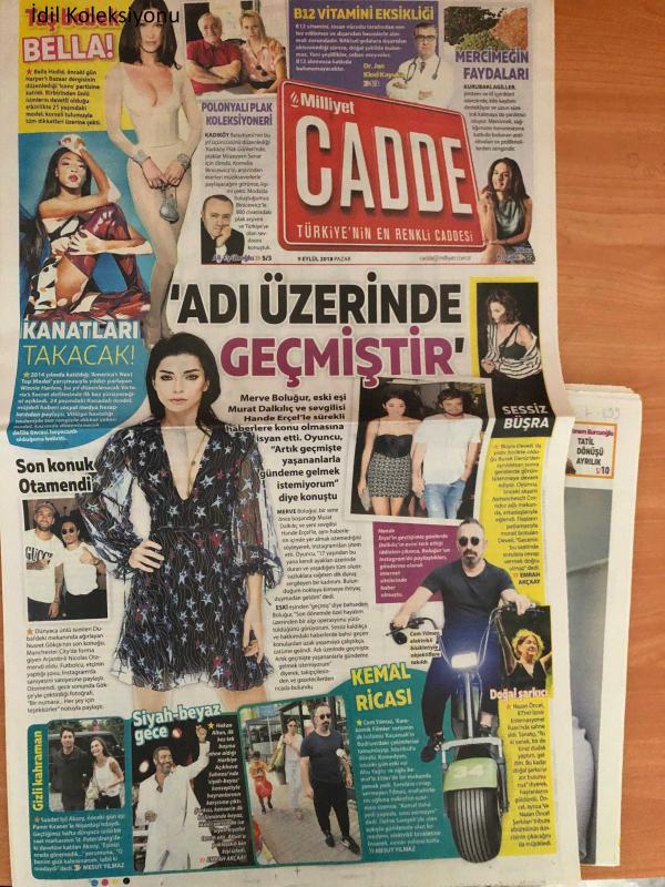 Milliyet Cadde Gazetesi 9 Eylül 2018 Merve Boluğur Bella  