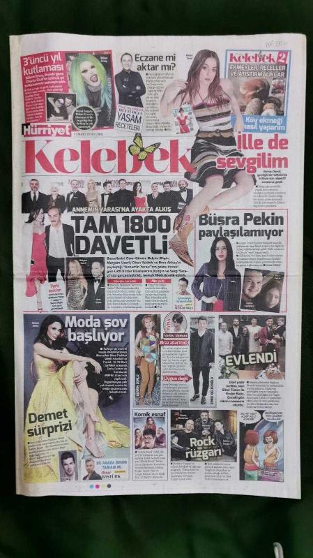 Hürriyet Kelebek Gazete 11 Mart 2016 Bensu Soral Bülent Ersoy  