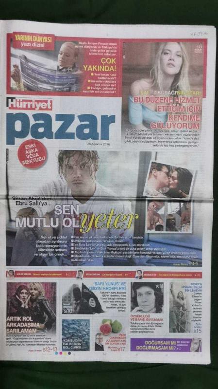 Hürriyet Pazar Gazete 28 Ağustos 2016 Serel Yereli Sinan Akçıl Cem  