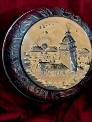 HAMAM TASI, KIZ KULESİ GÖRSELLİ KALAYLANMIŞ BÜYÜK BAKIR HAMAM TASI..