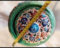 Şekerlik, Teneke Metal Uzerine El boyama, Mine Görselli Kapaklı Şekerlik.