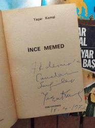 YAŞAR KEMAL İMZALI 4 KİTAP ( İNCE MEMED 1, DEMİRCİLER ÇARŞISI CİNAYETİ, BU DİYAR BAŞTAN BAŞA, BİR BULUT KAYNIYOR)