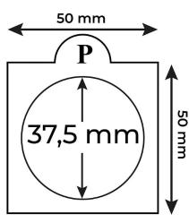 Yapışkanlı Karton Madeni Para Kapaması, Beyaz, 37,5mm, 25'lik Paket