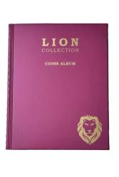 Lion Marka 200 Gözlü, 10 Sayfalı, Kapamalı Paralar İçin Madeni Para Albümü - Bordo Renk