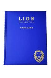 Lion Marka 200 Gözlü, 10 Sayfalı, Kapamalı Paralar İçin Madeni Para Albümü - Mavi Renk