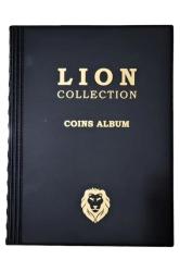 Lion Marka 120 Gözlü, 10 Sayfalı, Kapamalı Paralar İçin Madeni Para Albümü - Siyah Renk