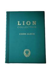 Lion Marka 120 Gözlü, 10 Sayfalı, Kapamalı Paralar İçin Madeni Para Albümü - Yeşil Renk