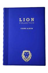 Lion Marka 72 Gözlü, 12 Sayfalı, Kapamalı Paralar İçin Madeni Para Albümü - Mavi Renk