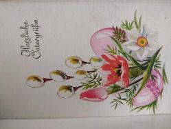 ÇİÇEK KARTPOSTALI-RENGARENK ÇİÇEKLERLE BEZENMİŞ KARTPOSTAL,KAPAKLI,ARKASINA YAZILMIŞ,RENKLİ, 11 X 15 CM EBADINDA