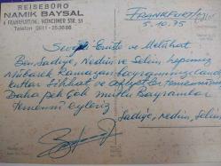 ŞEHİR KARTPOSTALI-ALMANYA/FRANKFURT DENİZ BALIKÇI TEKNELERİ VE ŞEHİR GÖRÜNTÜSÜ,ARKASINA YAZILMIŞ,RENKLİ, 11 X 15 CM EBADINDA - 1950'LER, 1960'LAR, 1970'LER, 1980'LER