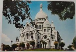 ŞEHİR KARTPOSTALI-FRANSA/PARİS SACRE COEUR BASİLİKASI GÖRÜNTÜSÜ,ARKASINA YAZILMIŞ,RENKLİ, 11 X 15 CM EBADINDA - 1950'LER, 1960'LAR, 1970'LER, 1980'LER
