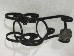 13302-ÇOK ŞAHANE FERFORJE MUMLUK+ŞARAPLIK