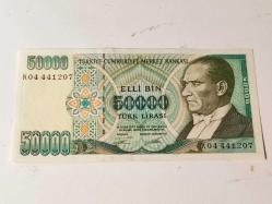 Efemera - 15887-50000 ELLİ BİN TL K SERİSİ 7.EMİSYON 1989-1995 - kitantik - kitaLog