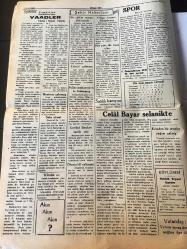 ADANA KÖYLÜ SESİ GAZETESİ YEREL TAŞRA BASINI --2 Aralık 1952 Yıl :1 Sayı :50--Saar Seçimleri -Son verecekleri otomobil saltanatı bu mu idi ?- Dün Ceyhan da bir cinayet  işlendi - Toros Spor Ceyhanı  3-1 Sümer M.Mensucata2-1 galip --Celal  Bayar  Selanik te -  Vaadler  yazan : Hasan Keskin --Şu Garip Dünya - Doktor  :Haşim Altınok -