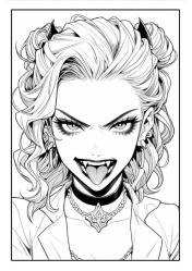 Anime Vampir Kız – Anime Şeytan Kız Boyama Kitabı (2 Kitap)