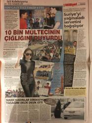 Milliyet Gazetesi , 18 Haziran 2011 , Erçin Sonmez, Mickey Mouse, Hidayet Türkoğlu, Angelina Jolie, Ronaldo, Papandreou, Savo, Samast, Albay Kemal Dinçer, Hakan Akkoç, Hüseyin Çelik, Deniz Baykal, Onder Sav, Sulley Muntari, Mehmet Çiftçi, Ünal Aysal, Reyes, Forlan, Ujfalusi, Miguel Angel Gil, Perez Caminero, Mariano Aguilar, Bayram Tutumlu, Daniel Bolotnicoff, Halil Ünal, Sezer Öztürk, Aziz Yıldırım, Emre Belözoğlu, Ahmet Bulut, Ekrem Okumuş, Kağan Sözlemezgiller, Joseph Yobo, Ali Koç, Turhan Sabun