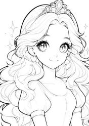 Kawaii Anime Prenses Boyama Kitabı