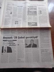 Yeni Şafak Gazetesi - 14 Haziran 1998 - İsmet Özel - İstanbul Büyükşehir Belediye Başkanı Recep Tayyip Erdoğan - Sınır Tanımayan Başörtüsü Baskısı Herkesi İsyan Ettiriyor - Mağdur Öğrenciler Bin Diploma Feda Olsun - Kayseri'de İnsan Hakları Ve Demokrasi Mitingi - Emekli Orgeneral Doğan Beyazıt 28 Şubat Gerekliydi - Ekümenlik Skandalı - Nurettin Canikli