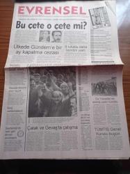 Evrensel Gazetesi - 24 Ekim 1998 - Bu Çete O Çete Mi - Yeşil Kod Adlı Mahmut Yıldırım - JİTEM - Veli Küçük - Ülkede Gündeme Bir Ay Kapatma Cezası - Başbağlar Sanıklarının Beraati Onandı - Abdullah Öcalan'a Yönelik Suikast Girişimini Protesto İçin 6 Tutuklu Daha Kendini Yaktı - Ülkücüler Kıbrıs'ta Adam Kaçırdı - Öz Yükseller'de Direniş Çadırı Kuruldu