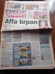 Sabah Gazetesi - 3 Ağustos 1998 - ANAP Affa Hayır Dedi - Bülent Ecevit - İsmail Cem'e Büyük Övgü - Devlet Düşmanını Maaşa Bağladı - Leyla Zana - Hatip Dicle - Deniz Baykal - Sezen Aksu'nun İlham Perisi Cem Baba - Yüksek Askeri Şura'da Karar Günleri - TSYD Kupası Galatasaray'ın