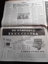 Sabah Gazetesi - 28 Haziran 1998 - Adana'da 6.3 Şiddetinde Deprem - Deprem Acısı 108 Ölü - Deprem Ankara'dan Kıbrıs'a Antalya'dan Adıyamana Kadar Hissedildi - İzmir'de Görevli Üç Türk Havacı Subay Yunanlılara Askeri Sırları Verirken Yakalandı - Adana'yı Deprem Vurdu - Adanalılar Sokakta Sabahlıyor- Popçu Kerim Tekin Geçirdiği Trafik Kazasında Hayatını Kaybetti