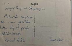 AŞK DOLU ROMANTİK ÇİFT KARTPOSTALI,ARKASINA YAZILMIŞ,RENKLİ, 11 X 15 CM EBADINDA