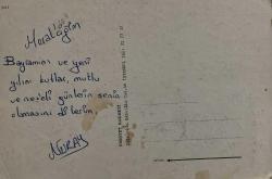 AŞK DOLU ROMANTİK ÇİFT KARTPOSTALI,ARKASINA YAZILMIŞ,RENKLİ, 11 X 15 CM EBADINDA