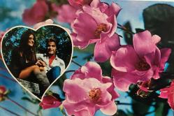 AŞK DOLU ROMANTİK ÇİFT KARTPOSTALI,ARKASINA YAZILMIŞ,RENKLİ, 11 X 15 CM EBADINDA