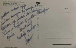 19. YÜZYILDA İSTANBUL'DA KAHVEHANE RESMİ KARTPOSTALI,ARKASINA YAZILMIŞ,RENKLİ, 11 X 15 CM EBADINDA