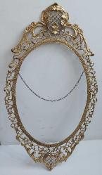 Antika - ÇERÇEVE, 47 x 83 CM PİRİNÇTEN MAMÜL VİNTAGE AYNA ÇERÇEVESİ 1870 GRAM - kitantik - kitaLog