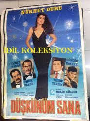 DÜŞKÜNÜM SANA, 1982, FİLM AFİŞİ / POSTERİ - BÜYÜK BOY - ORİJİNAL - 100 X 68 cm EBADINDA - Original Turkish Big Size Movie Poster - Melih Gülgen, Erdoğan Tünaş, Nükhet Duru, Fikret Hakan, Faruk Peker, Yusuf Sezgi, Güngör Bayrak, Suzan Avcı, Melih Kibar, Baykal Kent, - Gülgen Film