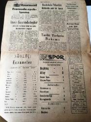 ESKİŞEHİR  YENİ HAKİMİYET GAZETESİ  YEREL TAŞRA BASINI ---13 Şubat 1960 Yıl :7 Sayı 1800--CHP 12  senede 1000 cami sattı -Enerji Kurumu  Umum Müdürlüğü Kuruluyor --Şehrimizde İlk Caz Orkestrası --Mebus seçimi  propaganda müddetine dair  münakaşa - Fransa da ayaklanma- Bedelsiz İthalat Hakkında Yeni Bir Karar --Tarihi  Yerlerin Bakımı--Danimarka 'ya Kazak Örmek İçin Eskişehirliler anlaştı-- Spor :Beşiktaş :1 Altay :0 Demir Spor :2 Kasımpaşa :1 -Ankara da :Galatasaray  :2 Hacettepe :1 Gençlerbirliği :3 Karagümrük :0 -İzmir de :Karşıyaka :2 Beykoz :1--