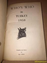 WHO'S WHO İN TURKEY - 1958 - Afşin Oktay - Kültür Matbaası - İngilizce Kitap