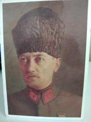 ULU ÖNDER MUSTAFA KEMAL ATATÜRK RESMİ KARTPOSTALI,ARKASINA YAZILMAMIŞ,RENKLİ, 12 X 17 CM EBADINDA